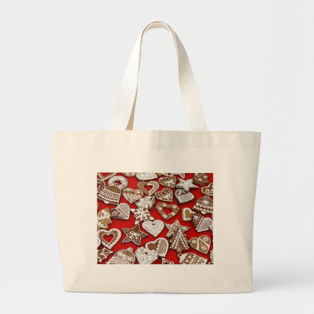 Bolso De Tela Gigante Navidades Gingerbread Cookies (Frente)