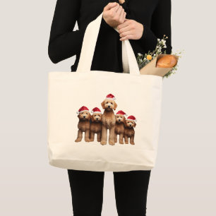Bolso De Tela Gigante Navidades Goldendoodle, equipo de Xmas Labradoodle