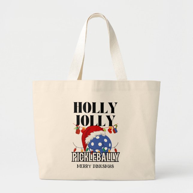 Bolso De Tela Gigante Navidades HOLLY JOLLY PICKLEBALLY (Frente)