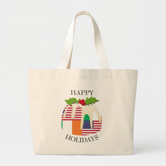 Bolso De Tela Gigante NAVIDADES IRLANDESES AMERICANOS Pudding (Frente)