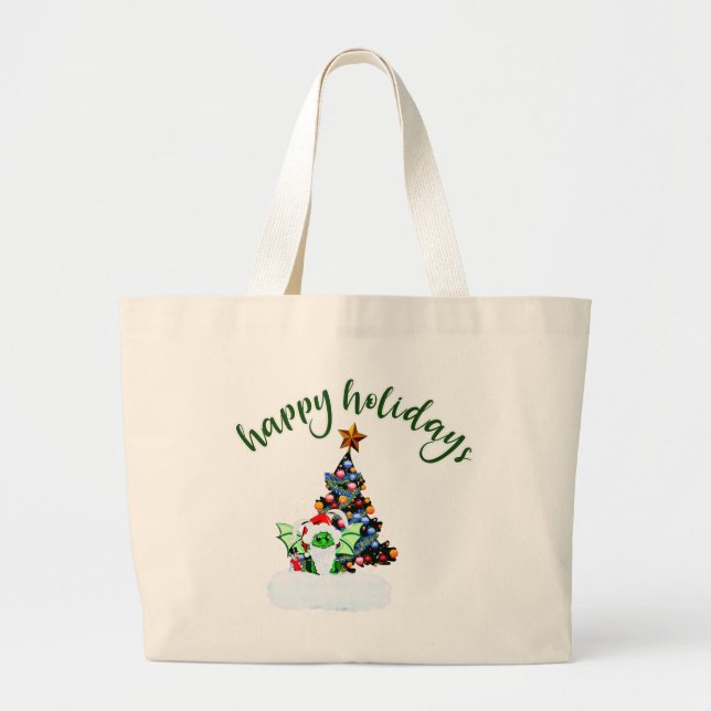 Bolso De Tela Gigante Navidades merry y mágicos con un giro drástico (Frente)