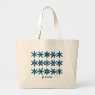 Bolso De Tela Gigante Navidades modernos de copos de nieve