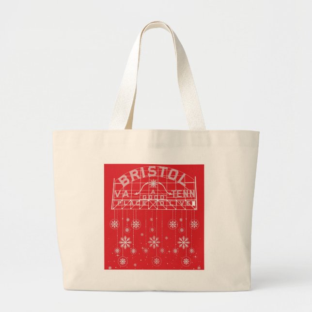 Bolso De Tela Gigante Navidades rojos del Rótulo Bristol Slogan (Frente)