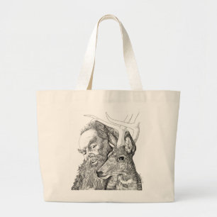 Bolso De Tela Gigante Navidades Santa Claus y renos