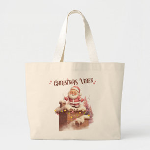 Bolso De Tela Gigante Navidades Vibes Pink Santa