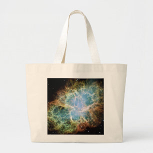 Bolso De Tela Gigante Nebulosa de cangrejo verde azulada