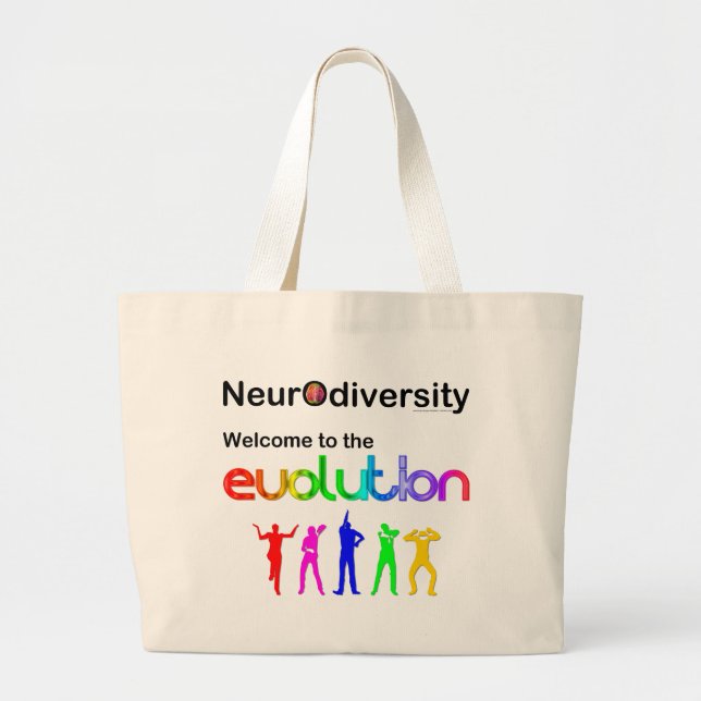 Bolso De Tela Gigante Neurodiversidad Bienvenidos a la evolución (Frente)