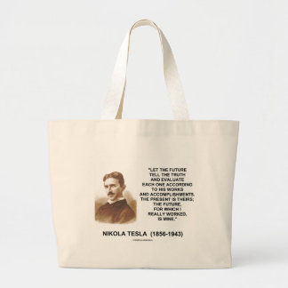 Bolso De Tela Gigante Nikola Tesla dejó el futuro decir la cita de la