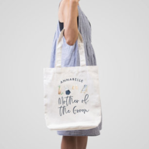 Bolso De Tela Gigante Niña azul escritura moderna madre del tote novio