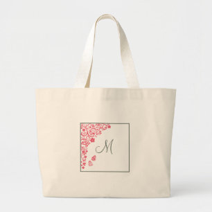 Bolso De Tela Gigante Niñera Coral Mariposa Jardín Script Monograma