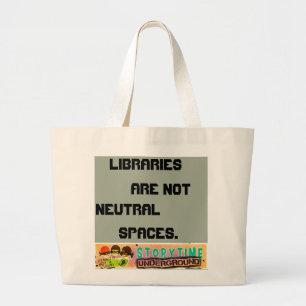 Bolso De Tela Gigante Ningún tote neutral de las bibliotecas