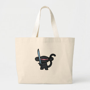 Bolso De Tela Gigante Ninja negro con la espada ningunas palabras