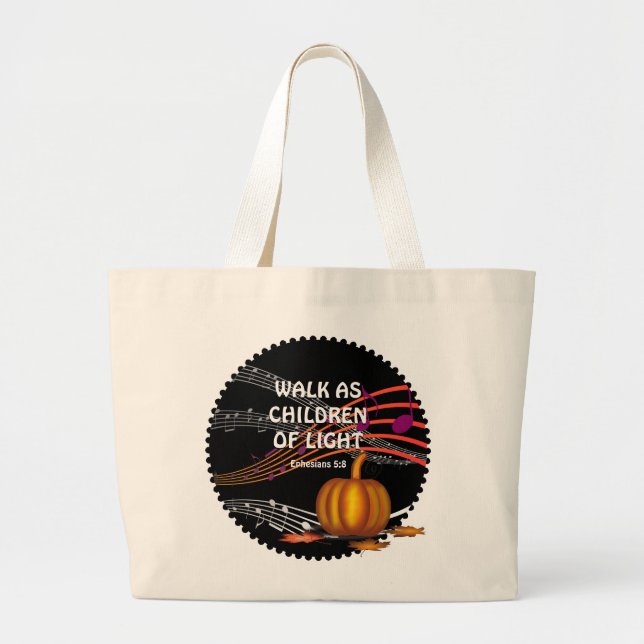 Bolso De Tela Gigante NIÑOS DE Halloween cristianos de luz (Frente)