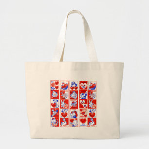 Bolso De Tela Gigante Niños Valentine saludo abrazos besos blancos rojos