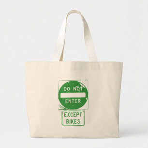Bolso De Tela Gigante No entrar excepto bicicletas