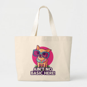 Bolso De Tela Gigante ¡No hay nada básico aquí! Tote de Chihuahua