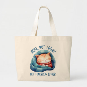 Bolso De Tela Gigante No Hoy, No Mañana: Humor De Gato Introvertido