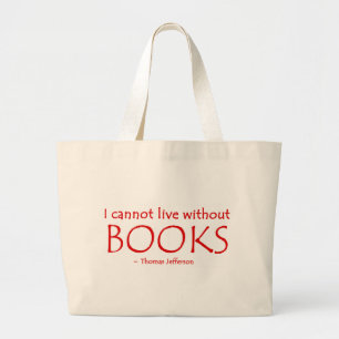 Bolso De Tela Gigante No puedo vivir sin el tote de los libros