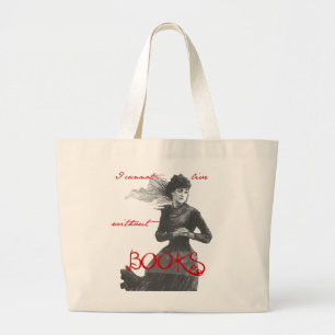 Bolso De Tela Gigante No puedo vivir sin los libros