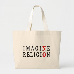 Bolso De Tela Gigante No se imagine ninguna religión