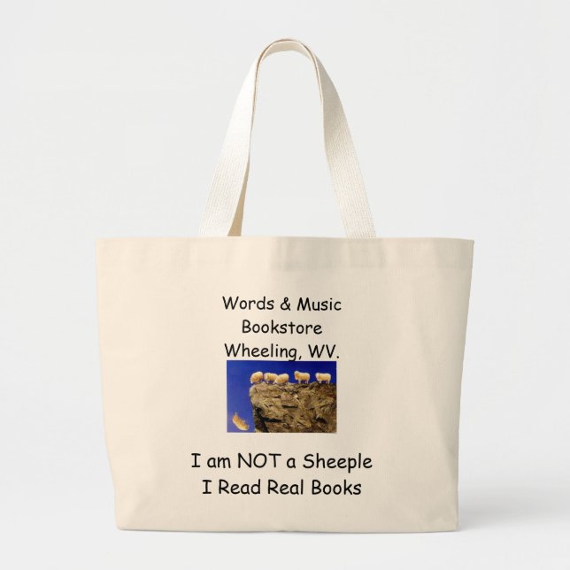Bolso De Tela Gigante no un tote del libro del sheeple (Frente)