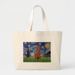 Bolso De Tela Gigante Noche estrellada - Póodle estándar rojo oscuro #1