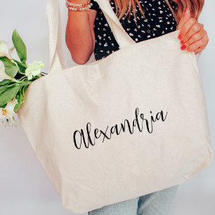 Bolso De Tela Gigante Nombre de guión personalizado de la dama de honor