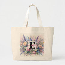 Nombre de monograma en acuarela Flores en pasteles