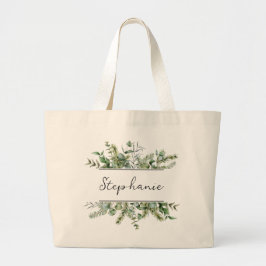 Bolso De Tela Gigante Nombre de personalización de la vegetación fresca 
