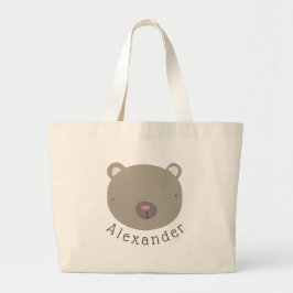 Bolso De Tela Gigante Nombre del personalizable Oso Cuto