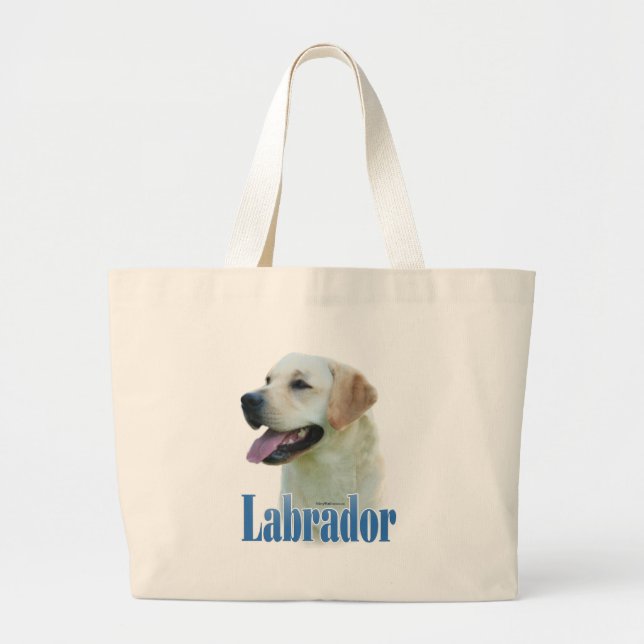 Bolso De Tela Gigante Nombre del recuperador de labrador amarillo (Frente)