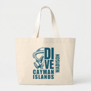 Bolso De Tela Gigante Nombre personalizado Buceo en las Islas Caimán