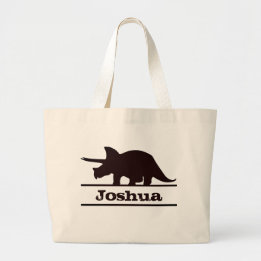 Bolso De Tela Gigante Nombre personalizado de los dinosaurios Triceratop
