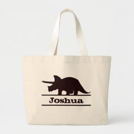 Bolso De Tela Gigante Nombre personalizado de los dinosaurios Triceratop