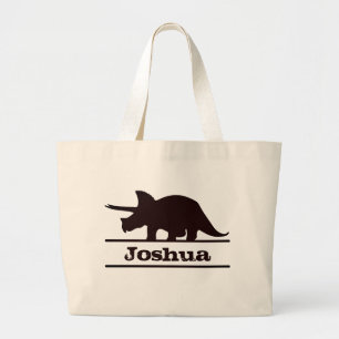 Bolso De Tela Gigante Nombre personalizado de los dinosaurios Triceratop