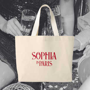 Bolso De Tela Gigante Nombre Personalizado en París Tema Fiesta de Despe