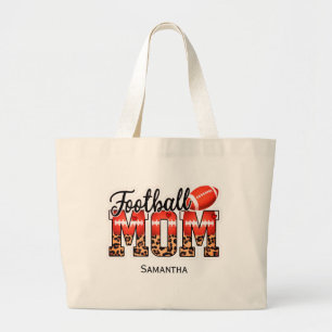 Bolso De Tela Gigante Nombre personalizado Mamá de fútbol   Día de la Ma