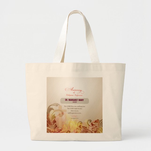 Bolso De Tela Gigante Nombre personalizado y monja de año, 60º aniversar (Frente)