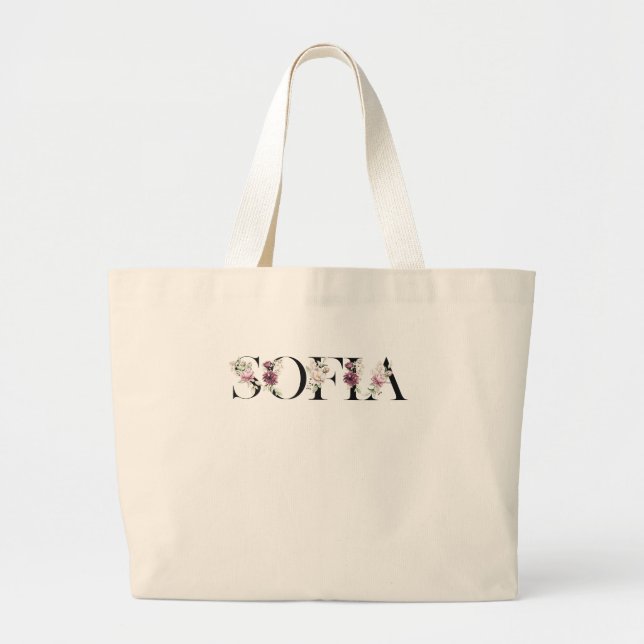 Bolso De Tela Gigante Nombre Sofía. (Frente)