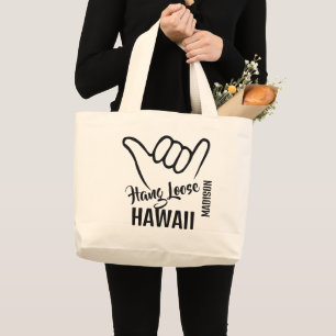 Bolso De Tela Gigante Nombre y ubicación personalizados Shaka
