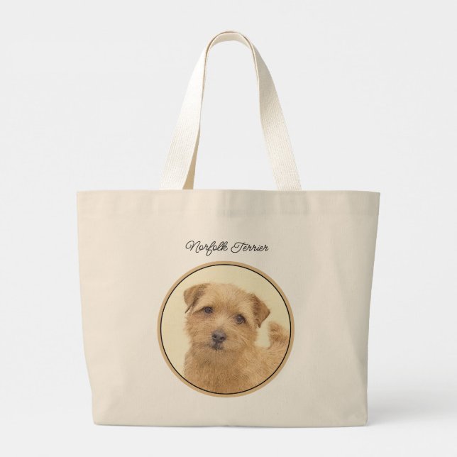 Bolso De Tela Gigante Norfolk Terrier Pintura Cuta Original Mascota Perr (Reverso)
