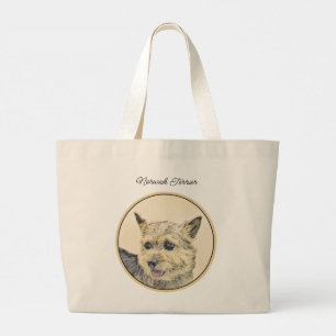 Bolso De Tela Gigante Norwich Terrier Pintura Cuta Original Mascota Perr