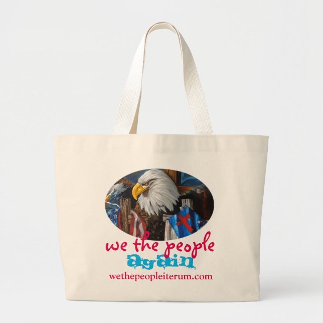 Bolso De Tela Gigante nosotros de la gente el diseño del águila otra vez (Frente)