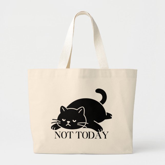 Bolso De Tela Gigante Not Today Cat Tote Bag Cute Art Design (Frente)