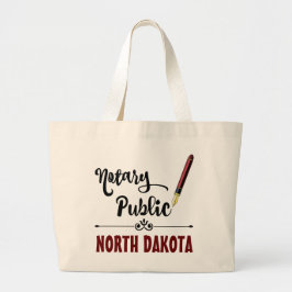 Bolso De Tela Gigante Notario de Dakota del Norte Pluma de tinta pública