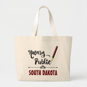 Bolso De Tela Gigante Notario de Dakota del Sur Pluma de tinta pública
