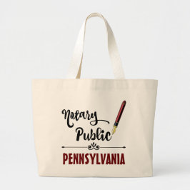 Bolso De Tela Gigante Notario Pennsylvania Pluma de tinta pública