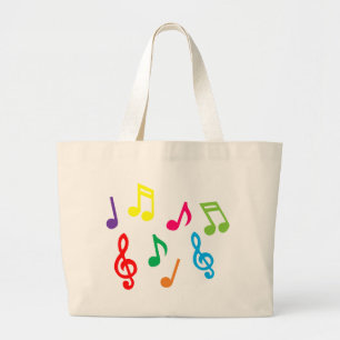 Bolso De Tela Gigante Notas musicales