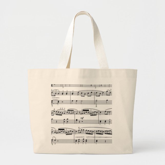 Bolso De Tela Gigante notas musicales (Frente)