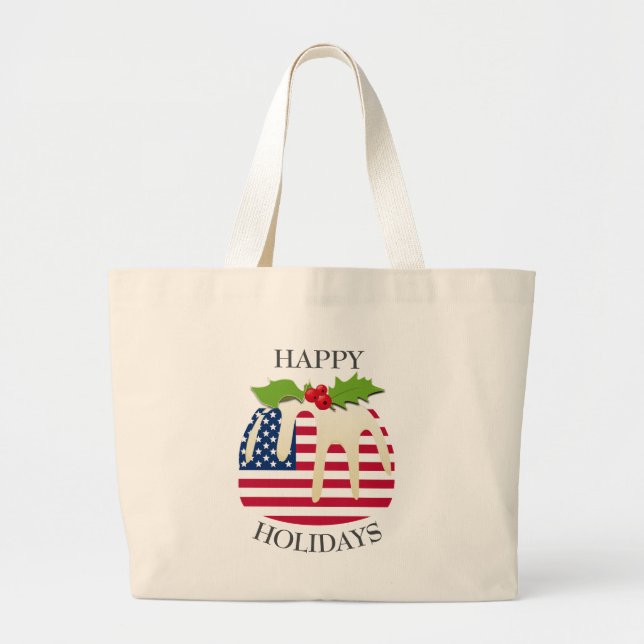 Bolso De Tela Gigante Novedad | Paseos festivos con | BANDERA AMERICANA (Frente)